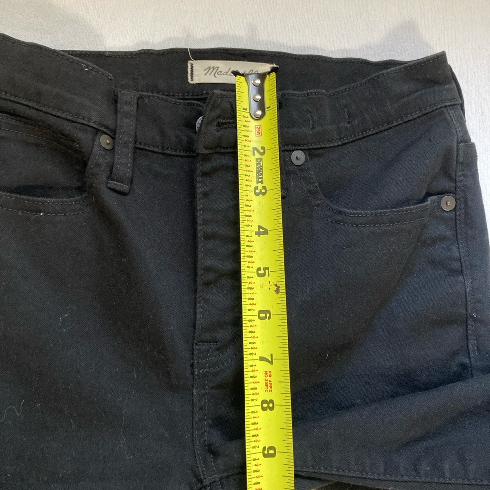 Madewell Womens Jeans 9" High Rise Skinny Denim Black Wash Ripped  Stretch 29 - Picture 10 of 16